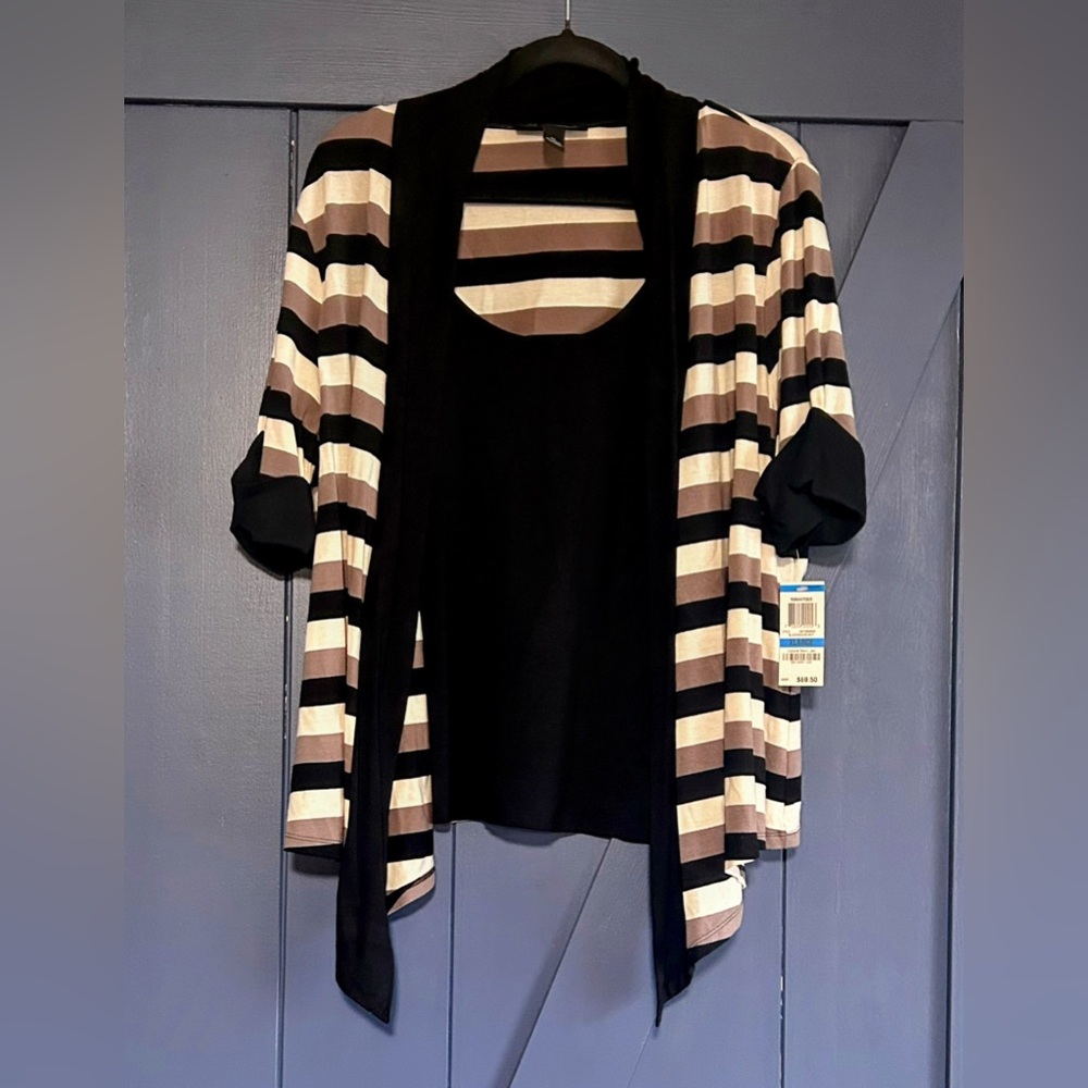 NWT  INC International Concepts career cardigan blouse Size XL